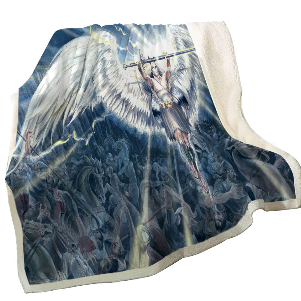 Knight Angel Sherpa Blanket Michael vs Assyrians