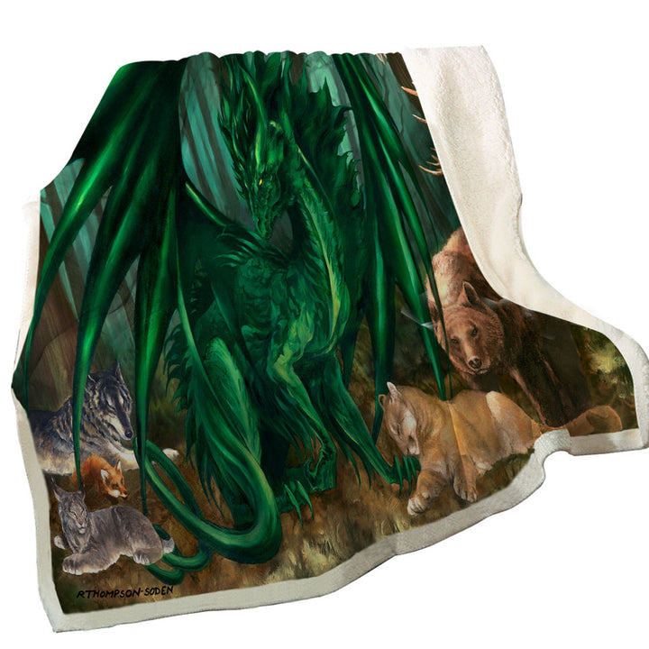 Lord of the Forest Animals the Green Dragon Blankets