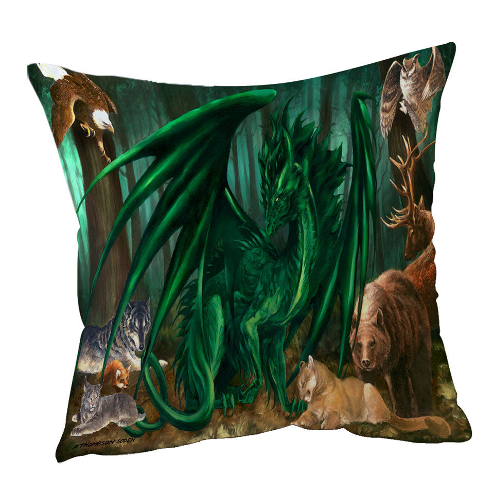 Lord of the Forest Animals the Green Dragon Cushions