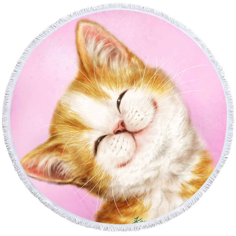 Lovely Beach Towels Near Me Smile on Adorable Ginger Kitten