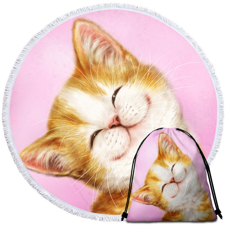 Lovely Beach Towels Smile on Adorable Ginger Kitten