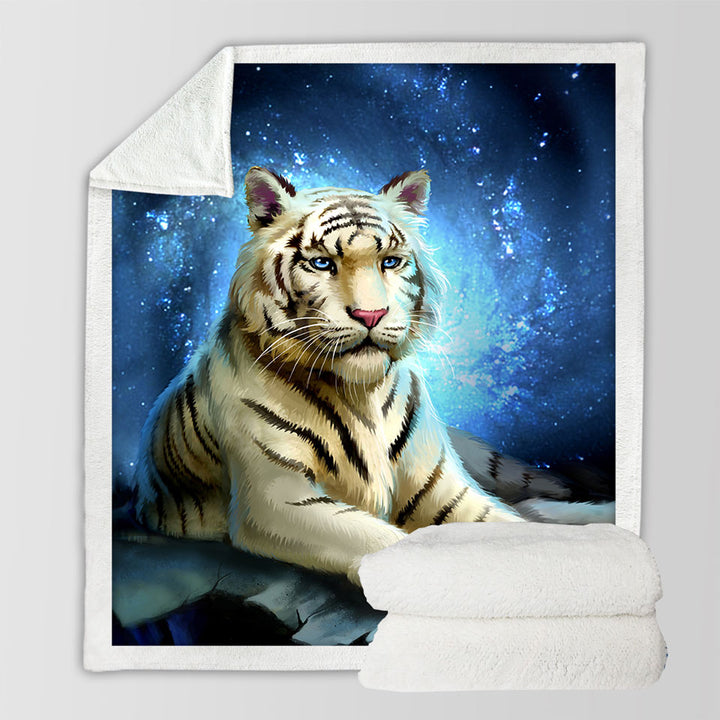 Lovely White Tiger Throw Blanket