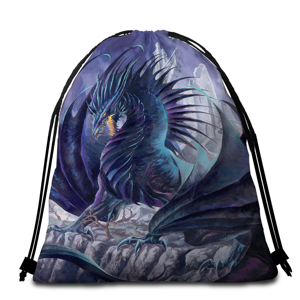 Maelstrom the Furious Scary Dragon Beach Towels and Bags Set