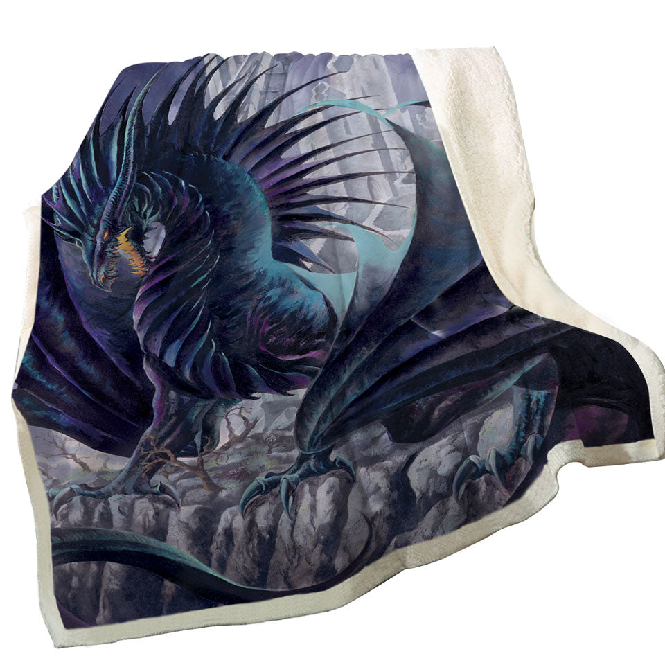 Maelstrom the Furious Scary Dragon Blanket Sherpa