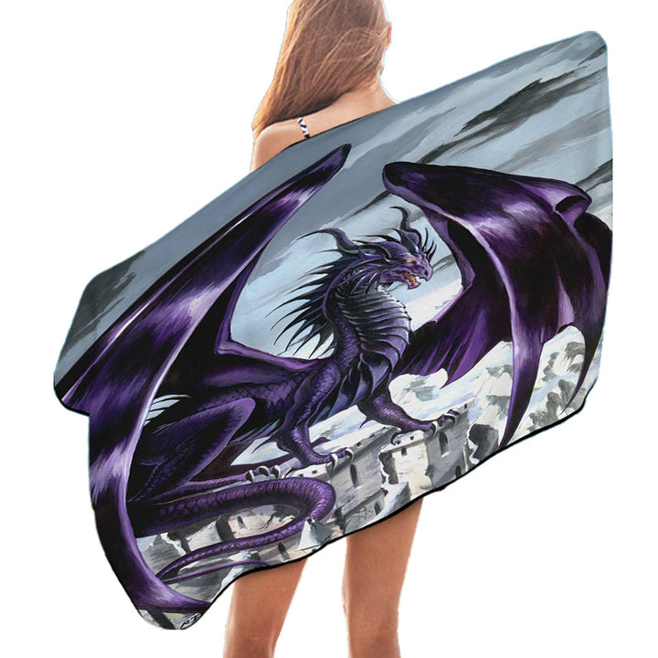 Microfibre Beach Towels of Evil Purple Dragon City Nemesis