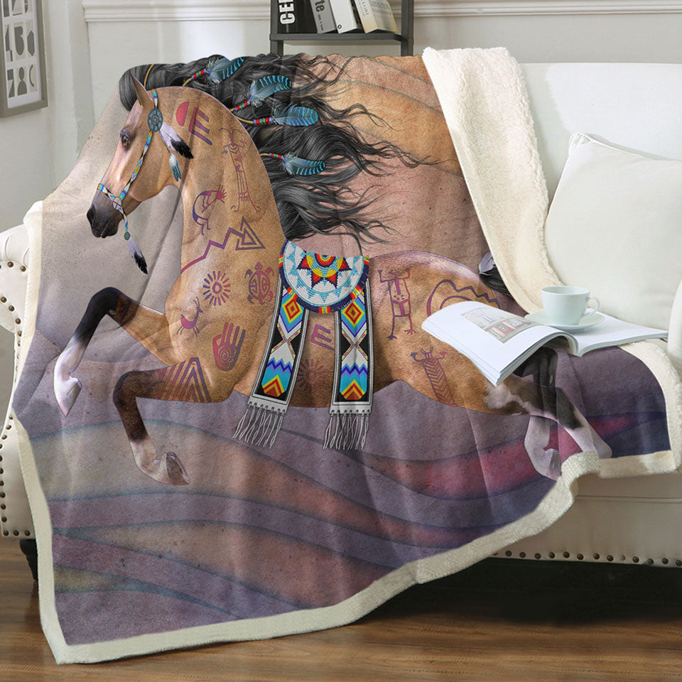 products/Native-American-Throws-Horse-with-Native-Art