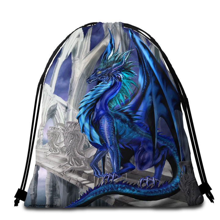 Nightfall Cool Purplish Dragon Beach Towel Bags