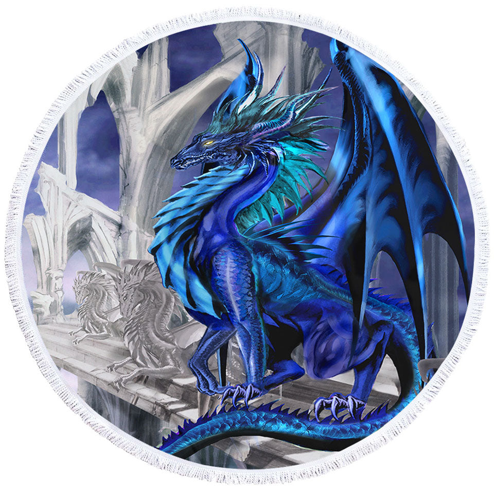 Nightfall Cool Purplish Dragon Beach Towel