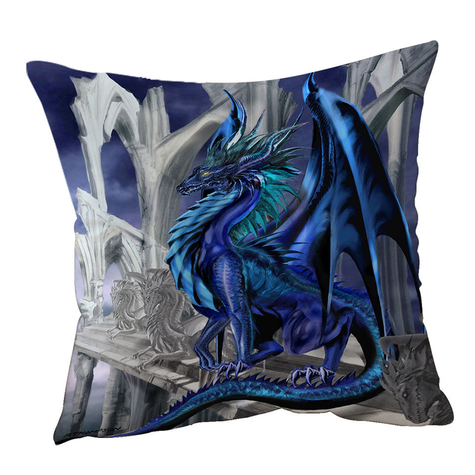 Nightfall Cool Purplish Dragon Cushion Cover