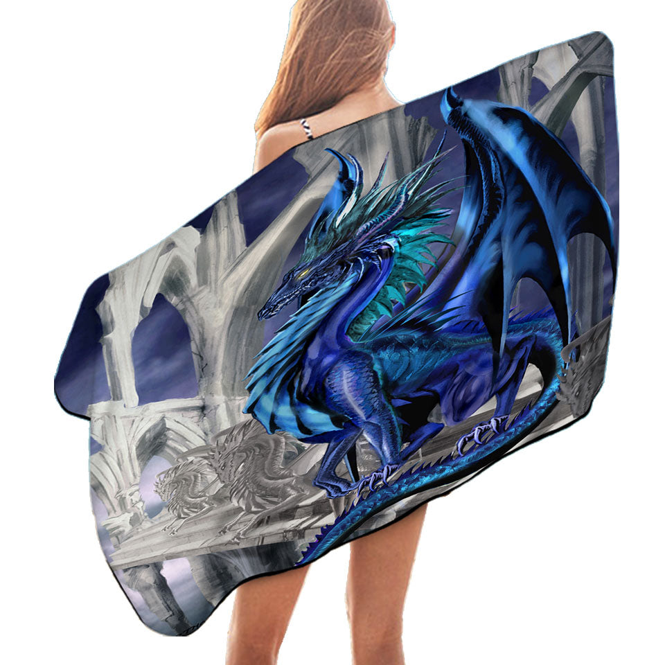 Nightfall Cool Purplish Dragon Pool Towel