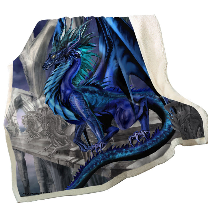 Nightfall Cool Purplish Dragon Sherpa Blanket