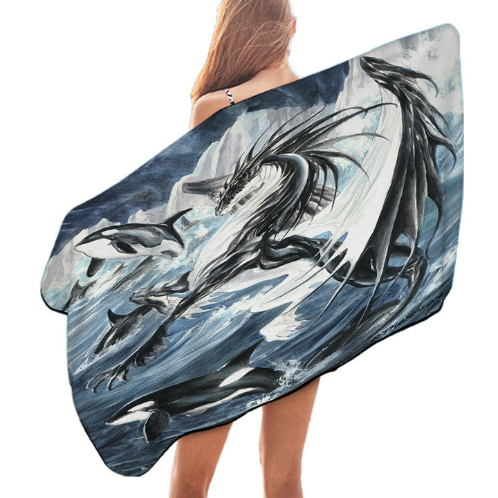 Oceanus the Orca Killer Whale Dragon Pool Towels with Cool Design