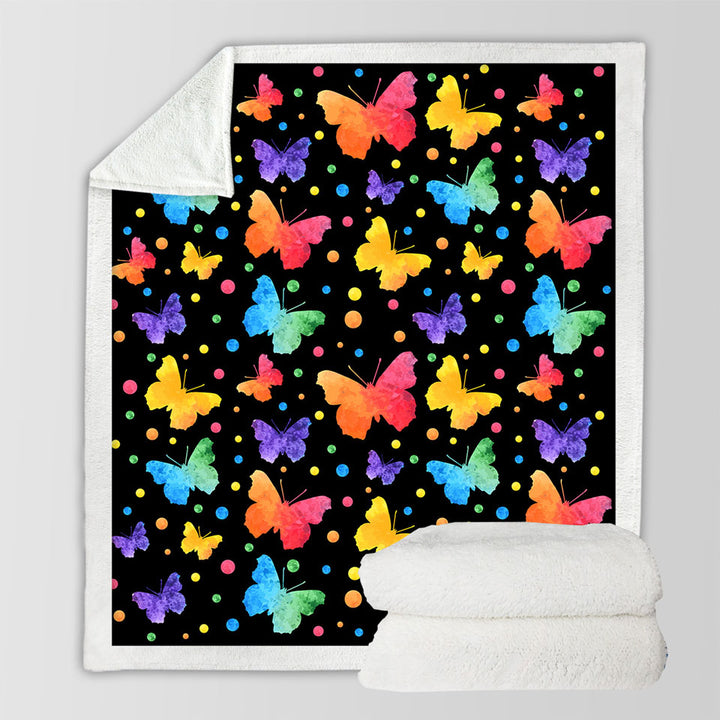 Pastel Butterflies Throw Blanket