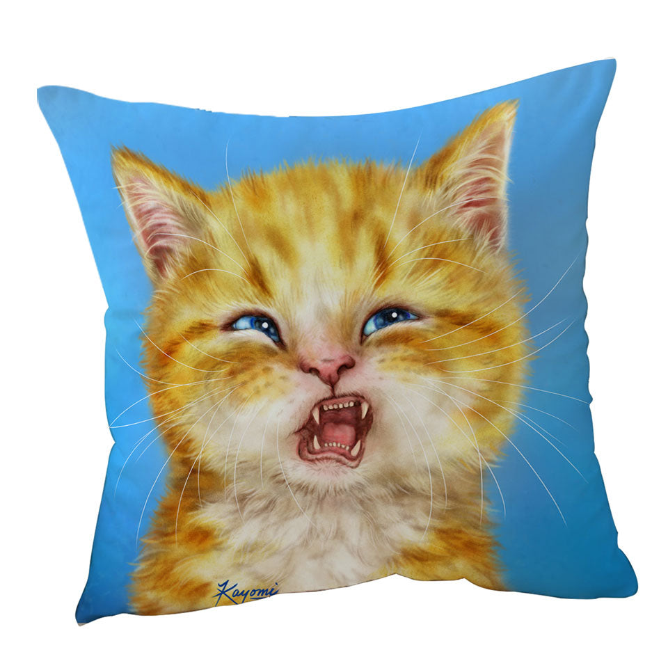 Pet Cushion Covers Cats Funny Faces Unsatisfied Ginger Kitten