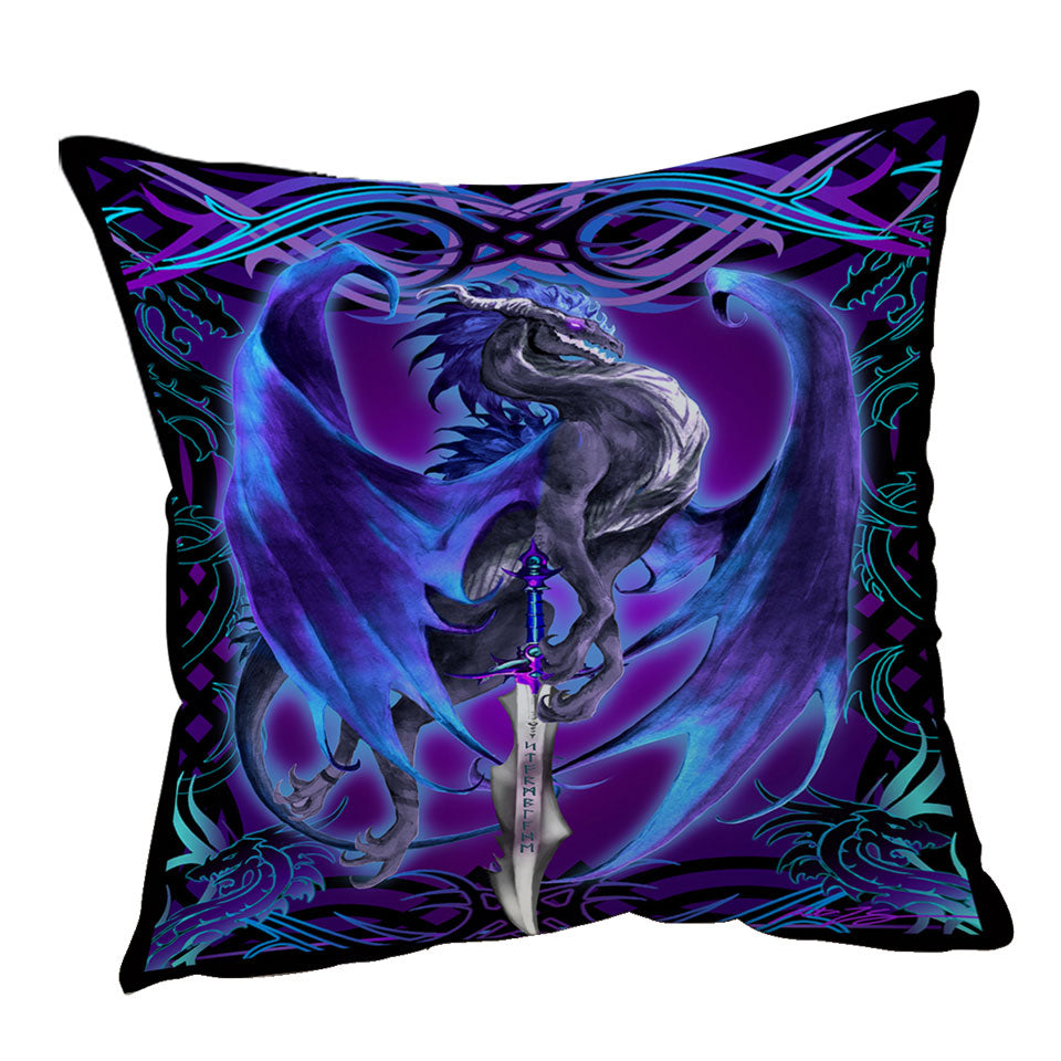 Purple Sofa Pillows Fantasy Weapon Dragon Sword Storm Blade