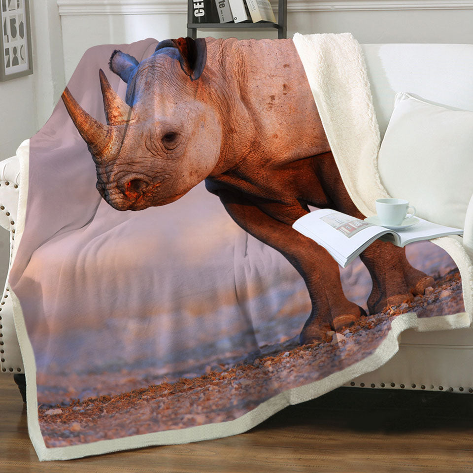 Real Rhino Throw Blanket