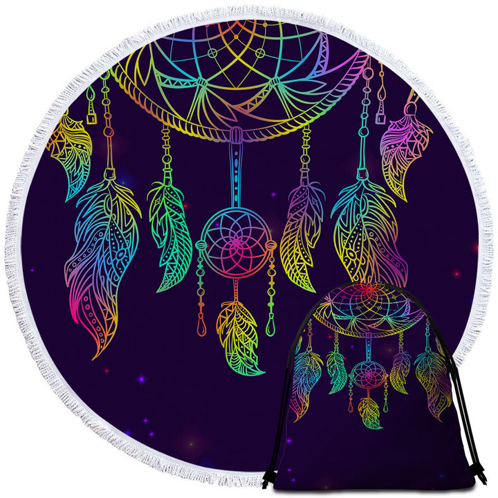 Retro Microfiber Beach Towel Dream Catcher