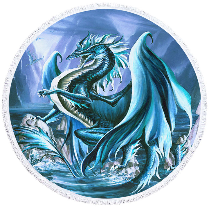 Riptide Ocean Cliffs Dragon Round Towel