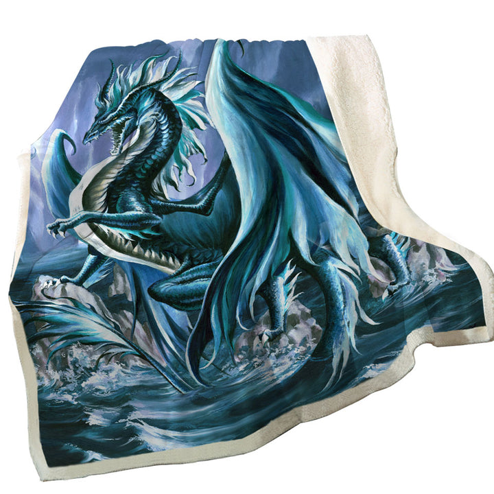 Riptide Ocean Cliffs Dragon Sherpa Blanket