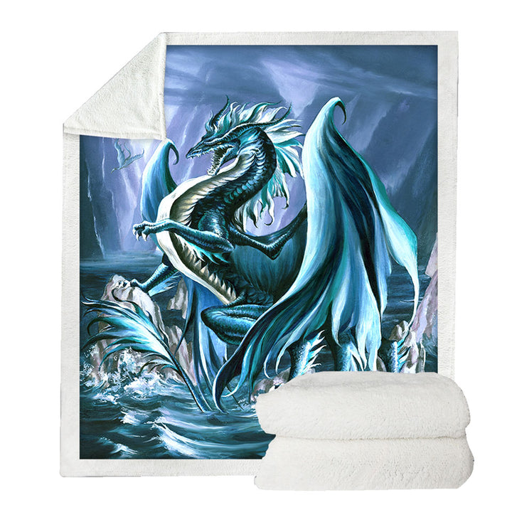 Riptide Ocean Cliffs Dragon Sofa Blankets