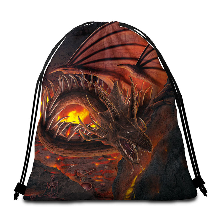 Scary Dragon Hellfire Dragon Beach Towel Bags