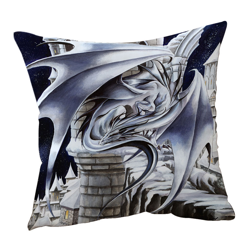 Sentinel Grey Dragon Drawing Pillow Cover and Throw Cushions