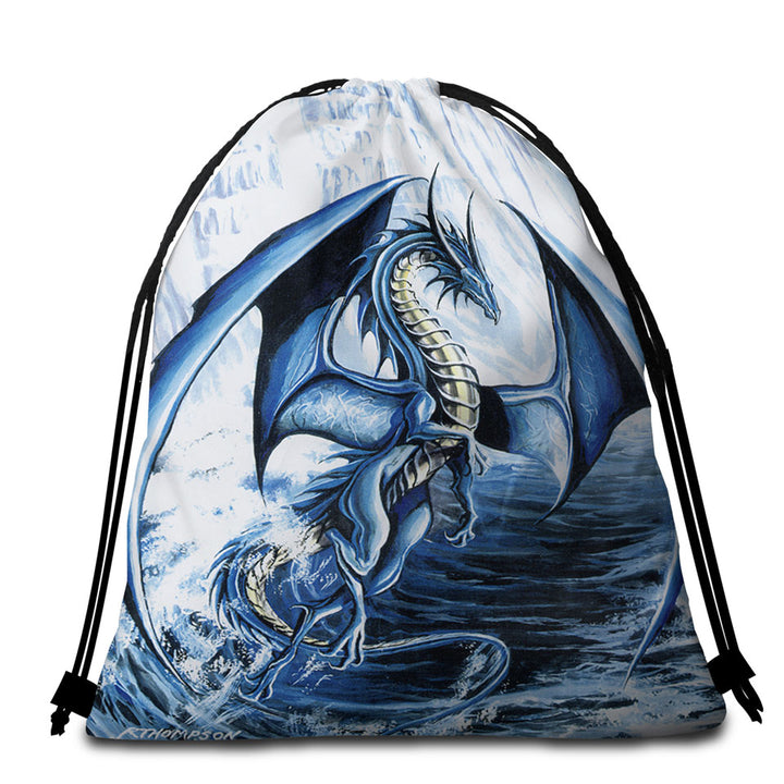 Spirit of the Ice Ocean Dragon Beach Bags for Towels