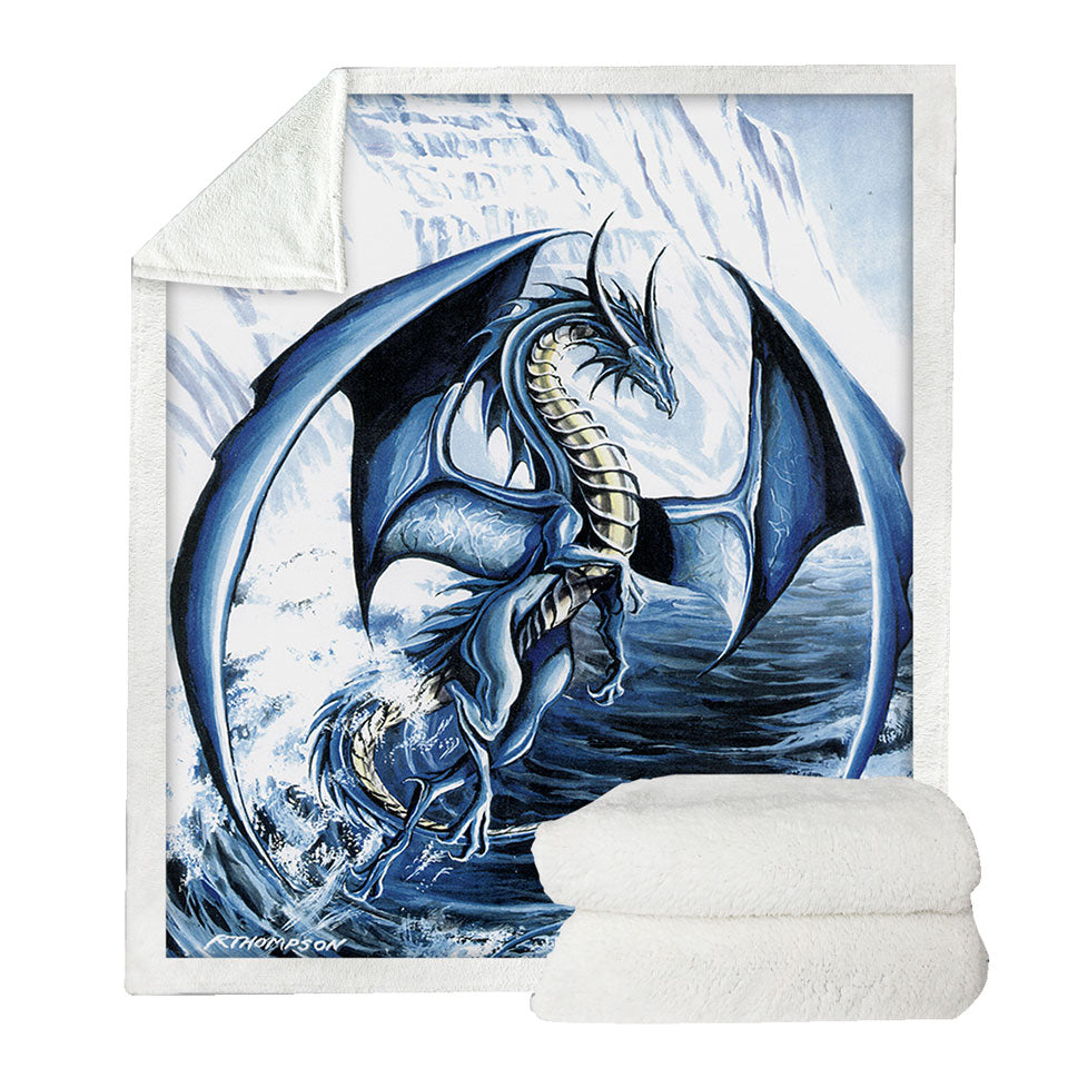 Spirit of the Ice Ocean Dragon Fleece Blankets