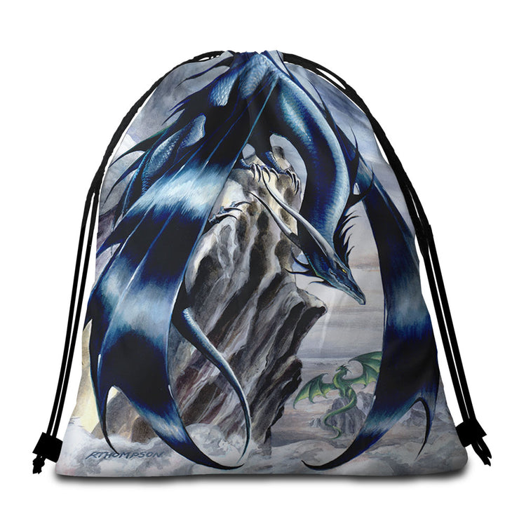 Stormchaser Cliff Dragons Beach Towel Bags