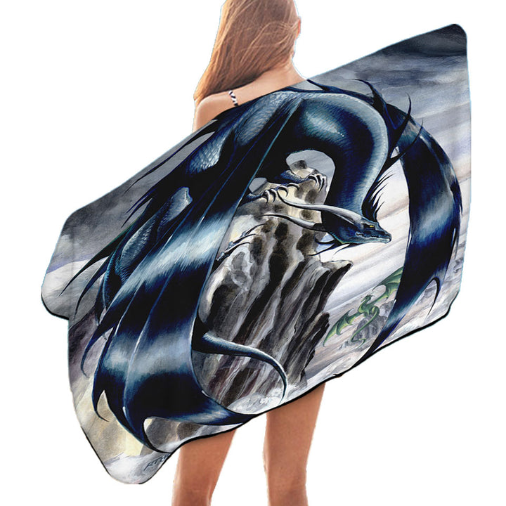 Stormchaser Cliff Dragons Microfiber Beach Towel