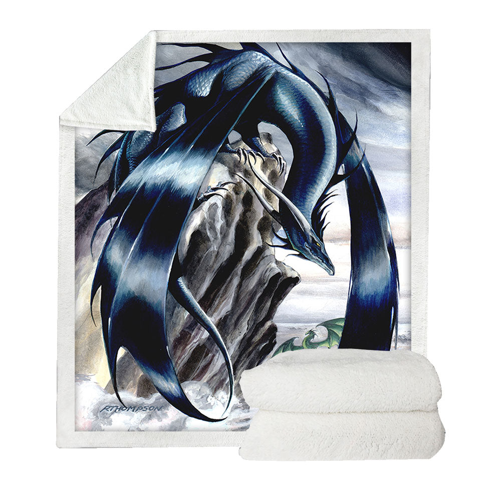 Stormchaser Cliff Dragons Sherpa Blanket