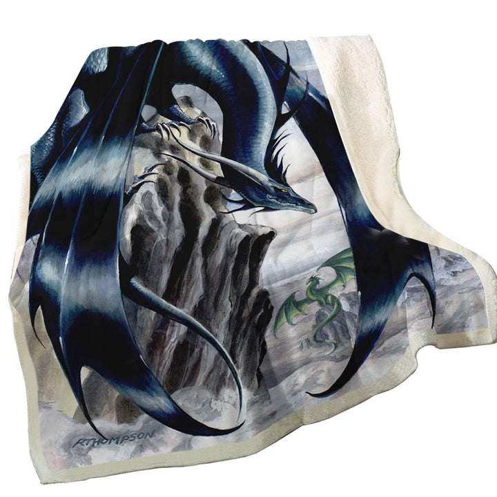 Stormchaser Cliff Dragons Throw Blanket