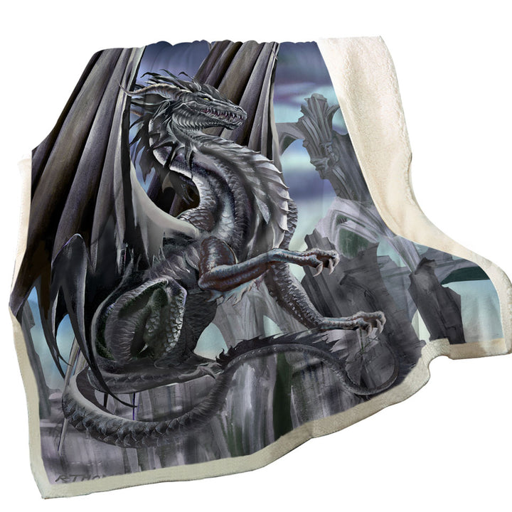 The Black King Dragon Fleece Blankets