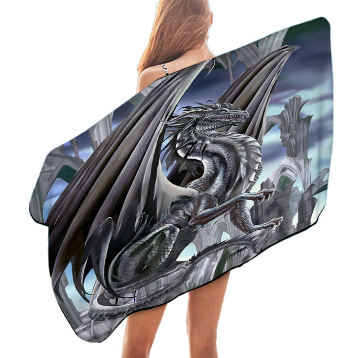 The Black King Dragon Pool Towel