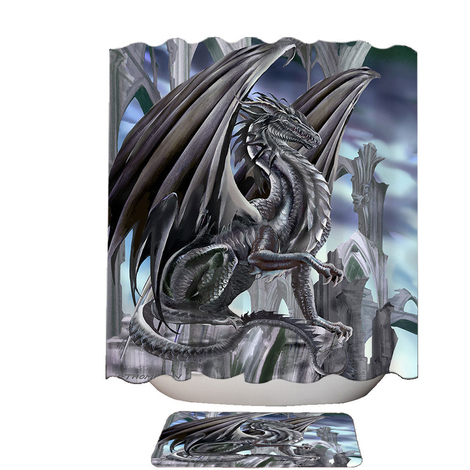 The Black King Dragon Shower Curtains Unique