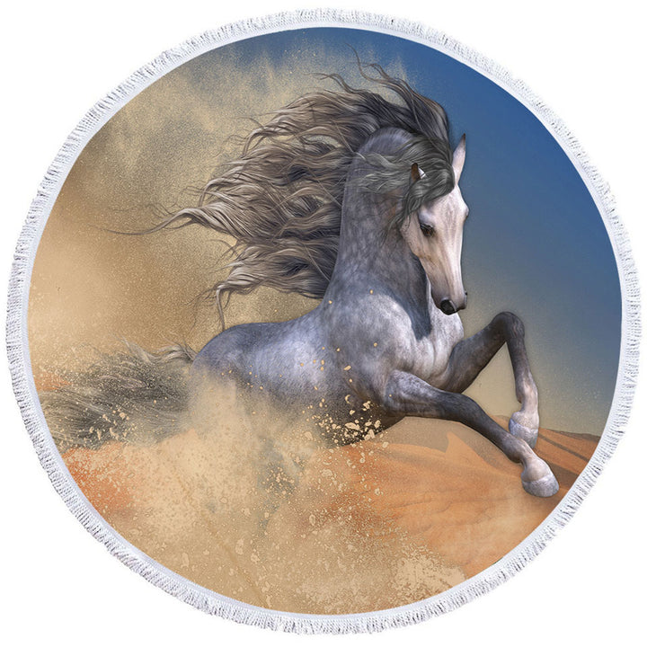 The Desert Barb Wild Horse Circle Beach Towel