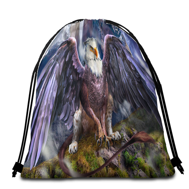 The Warchief Cool Mythological Creature Griffin Beach Towel Bags