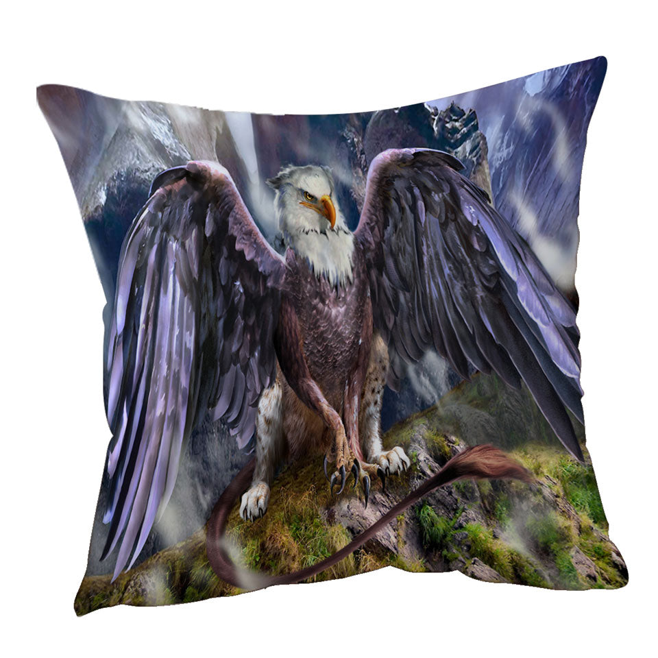 The Warchief Cool Mythological Creature Griffin Cushion and Throw Pillows