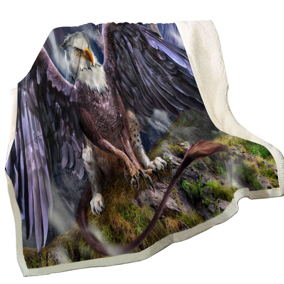 The Warchief Cool Mythological Creature Griffin Throw Blanket