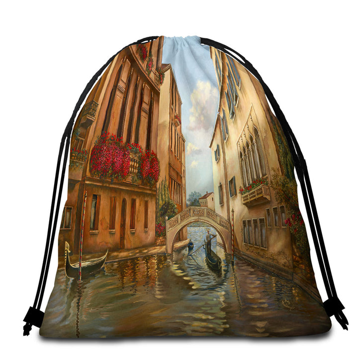 Venetian City Canal and Gondola Beach Towel Pack