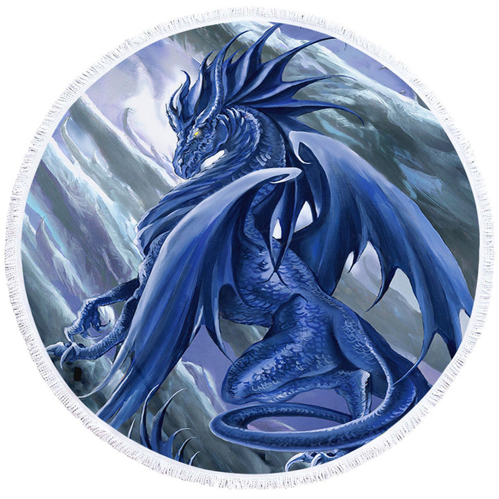 Vortex Painted Blue Dragon Unusual Beach Towels