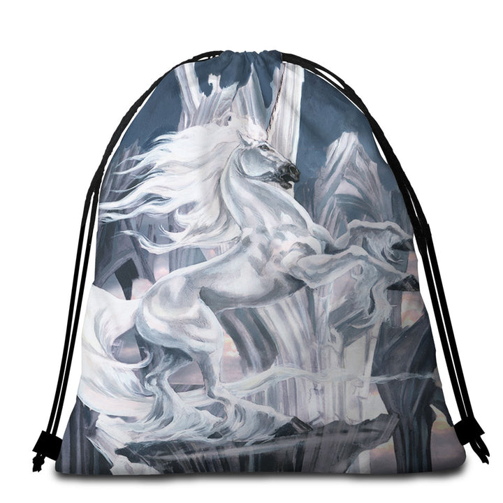 White Knight Horse Beach Bags and Towels