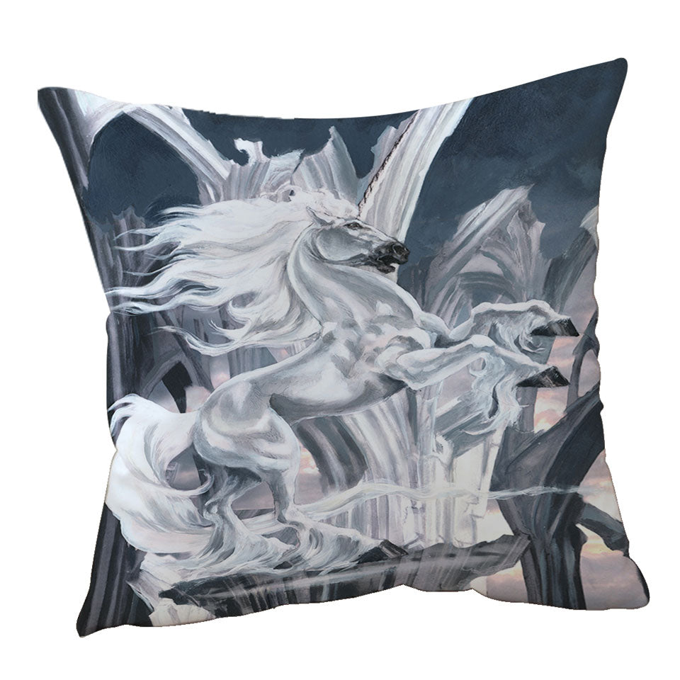 White Knight Horse Throw Pillow and Cushions