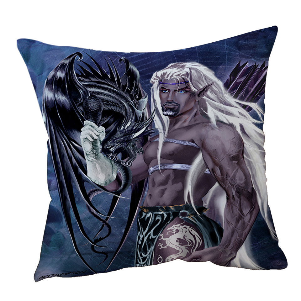 Womens Cushion Covers Cool Fantasy Drawings Dragons Worn the Master